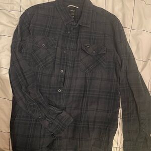 RVCA Navy Checkered Shirt men's size large